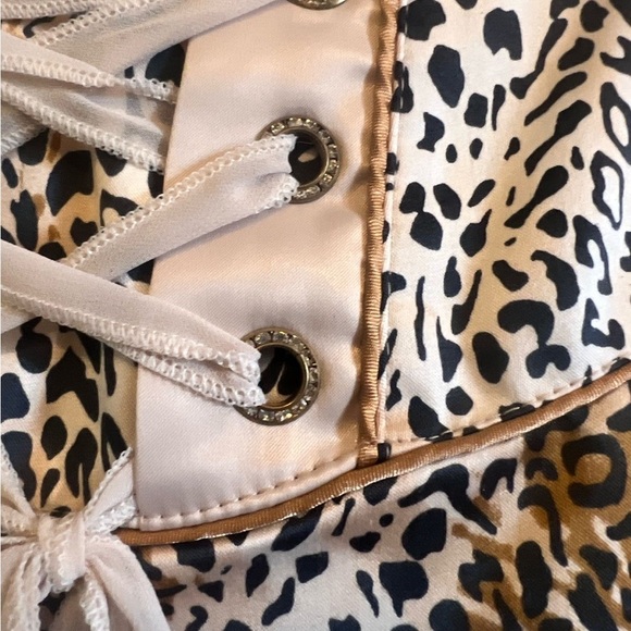 AJA Leopard print Pencil MIDI Skirt with Tie Front size 8 - Picture 3 of 9